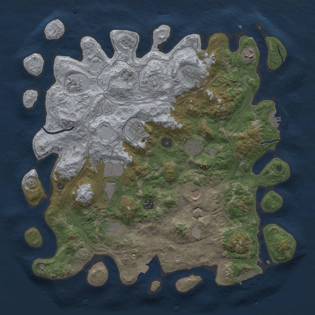 Rust Map: Procedural Map, Size: 4250, Seed: 1880725451, 18 Monuments