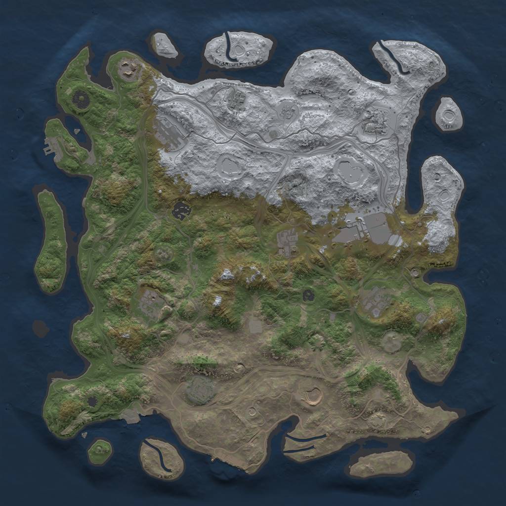 Rust Map: Procedural Map, Size: 4250, Seed: 2011496609, 19 Monuments