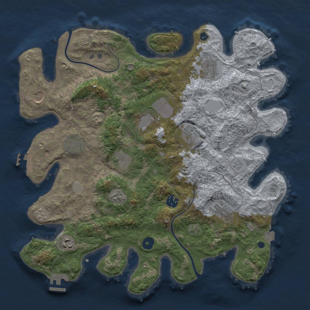 Rust Map: Procedural Map, Size: 3850, Seed: 482427840, 16 Monuments