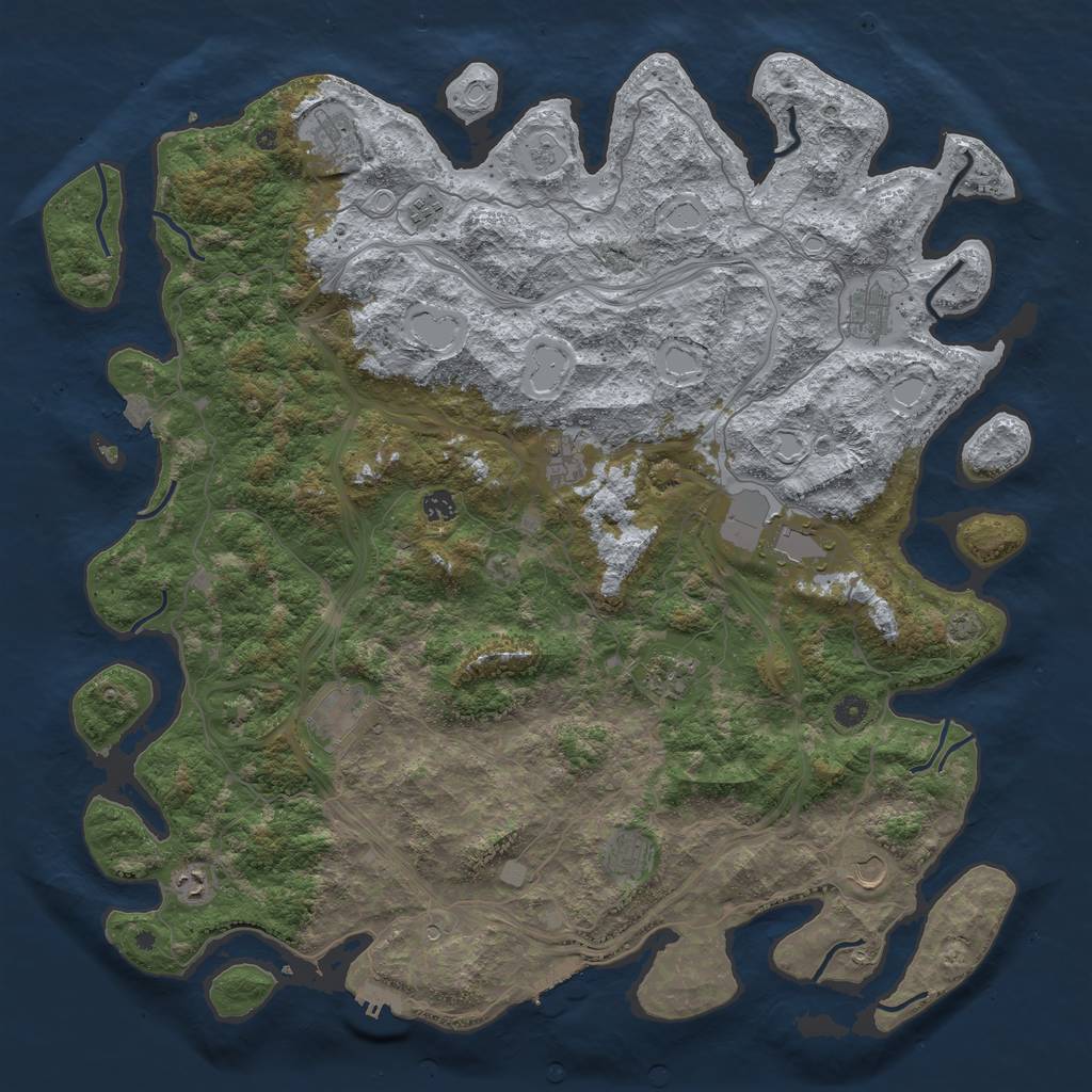 Rust Map: Procedural Map, Size: 4986, Seed: 13825, 19 Monuments