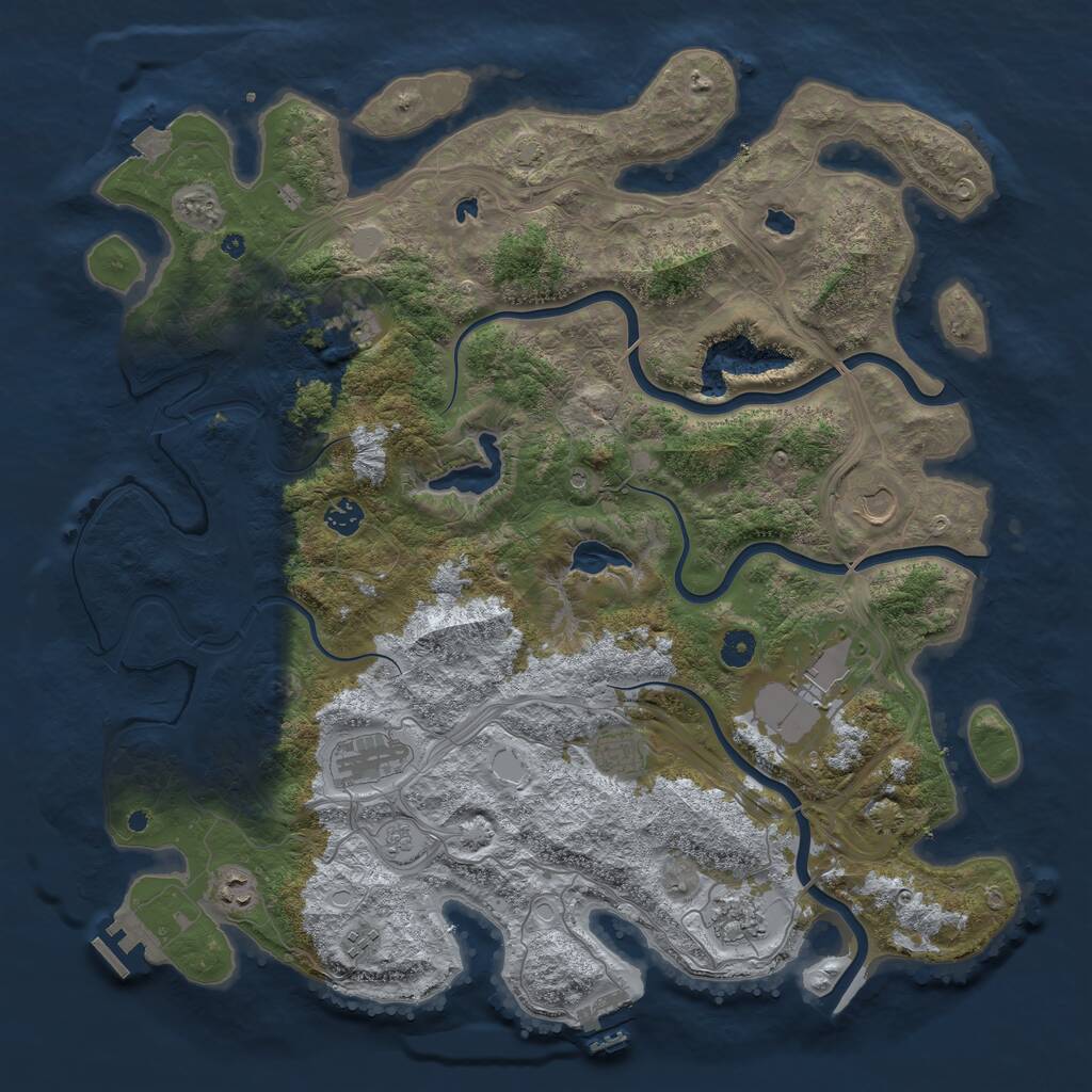 Rust Map: Procedural Map, Size: 4500, Seed: 148961522, 15 Monuments