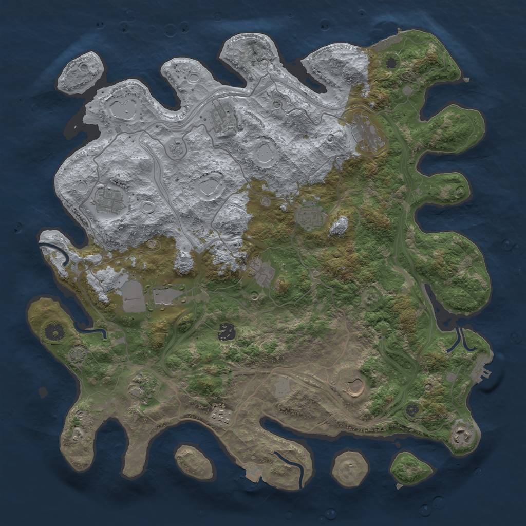 Rust Map: Procedural Map, Size: 4250, Seed: 32357, 19 Monuments
