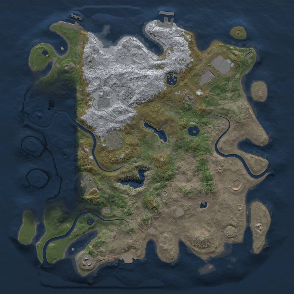 Rust Map: Procedural Map, Size: 4000, Seed: 135982, 15 Monuments