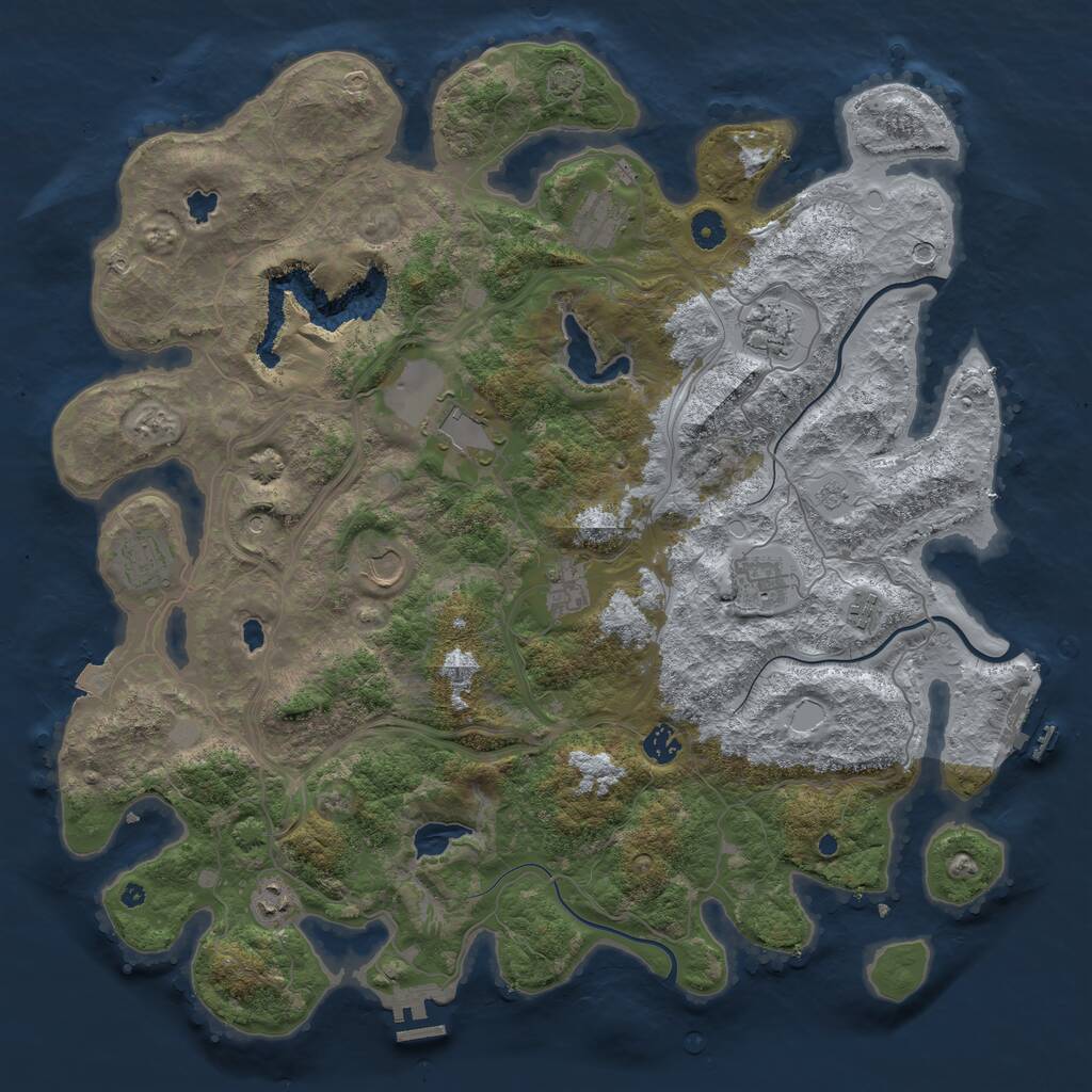 Rust Map: Procedural Map, Size: 4500, Seed: 306099802, 16 Monuments