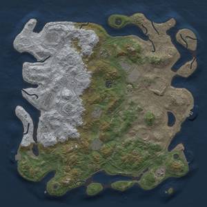 Thumbnail Rust Map: Procedural Map, Size: 4300, Seed: 43001949, 19 Monuments