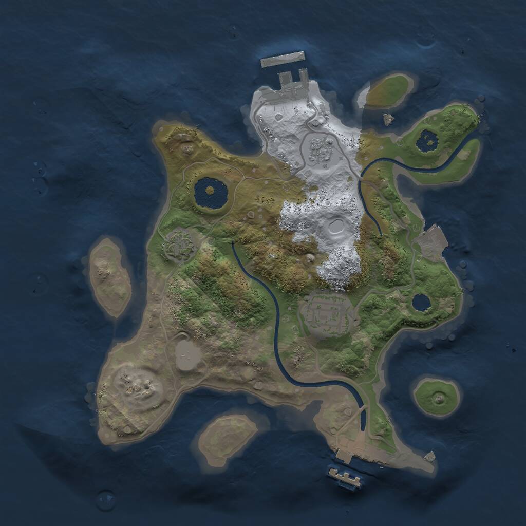 Rust Map: Procedural Map, Size: 2400, Seed: 909878931, 6 Monuments