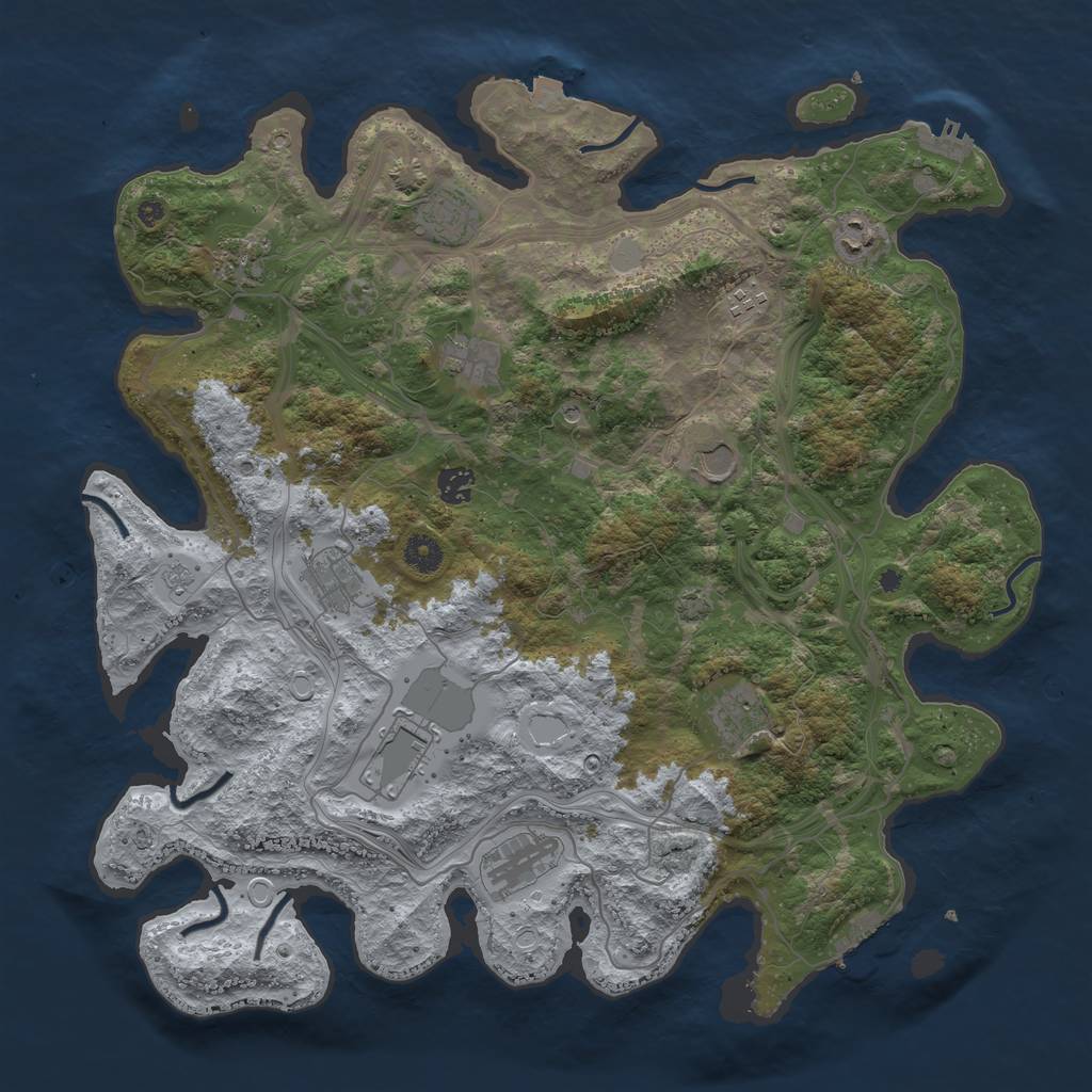 Rust Map: Procedural Map, Size: 4250, Seed: 371698713, 19 Monuments