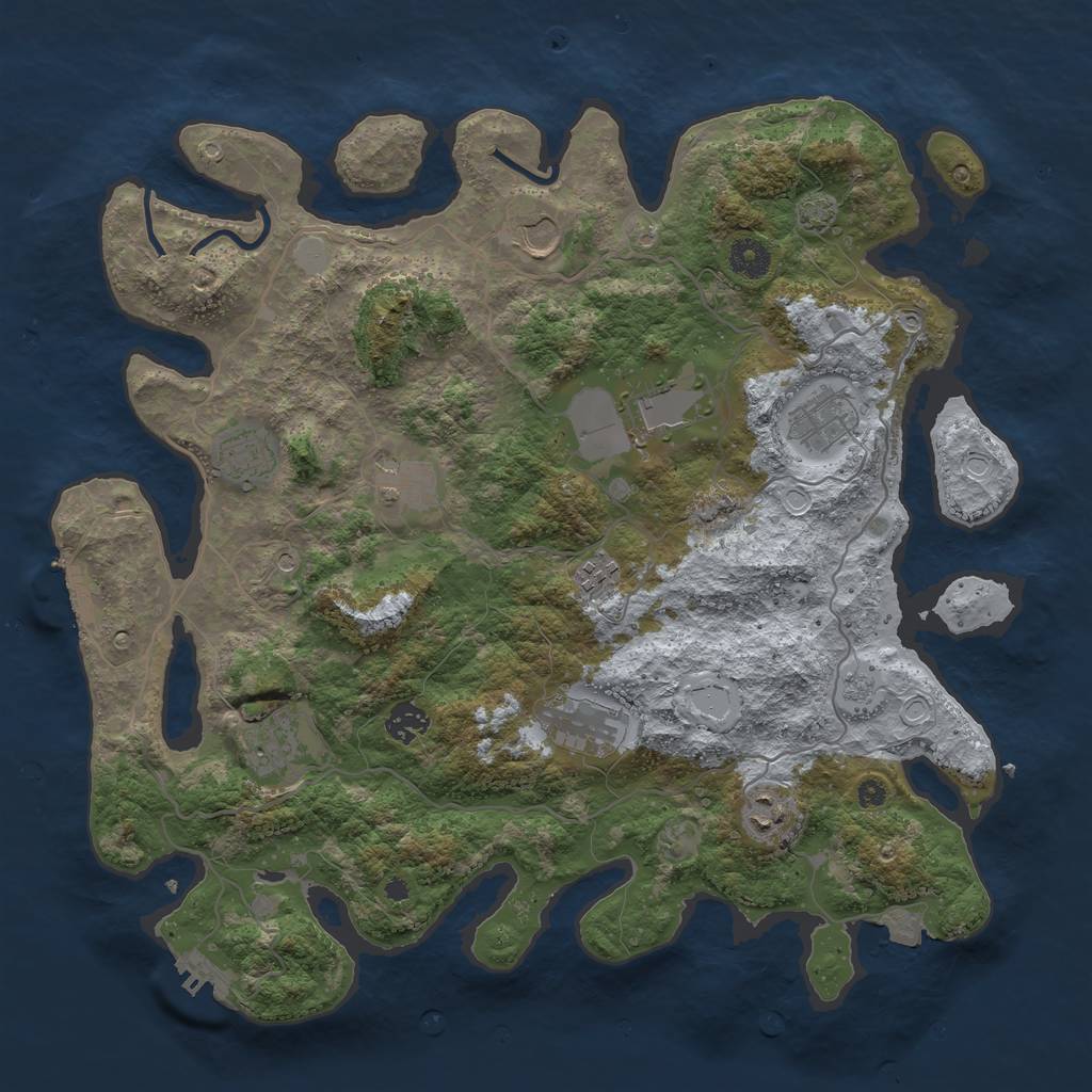 Rust Map: Procedural Map, Size: 4000, Seed: 4531, 18 Monuments