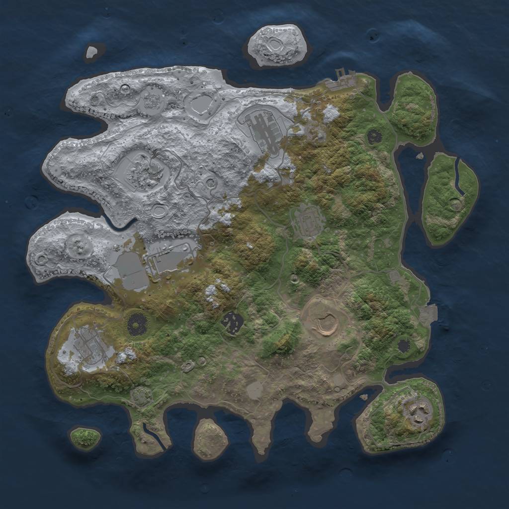 Rust Map: Procedural Map, Size: 3500, Seed: 2120430730, 15 Monuments