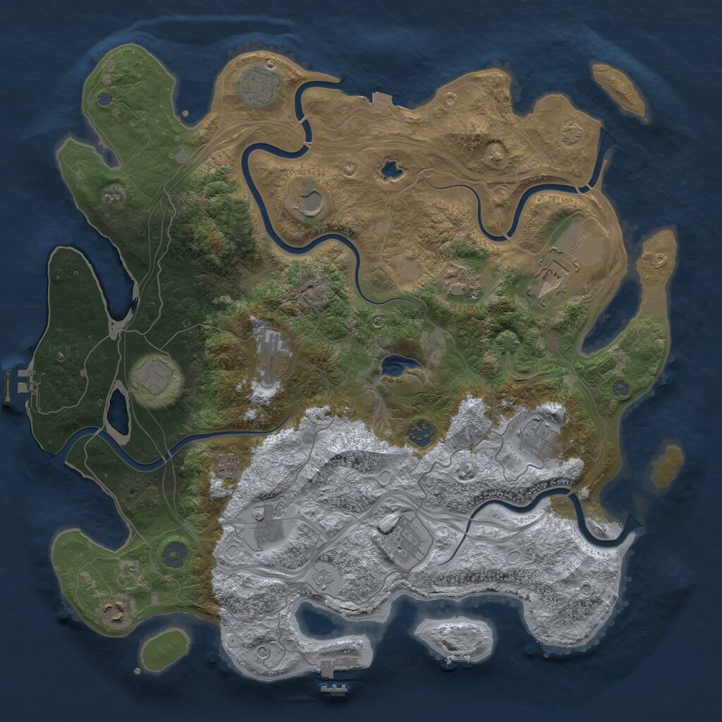 Rust Map: Procedural Map, Size: 4250, Seed: 150833912, 19 Monuments