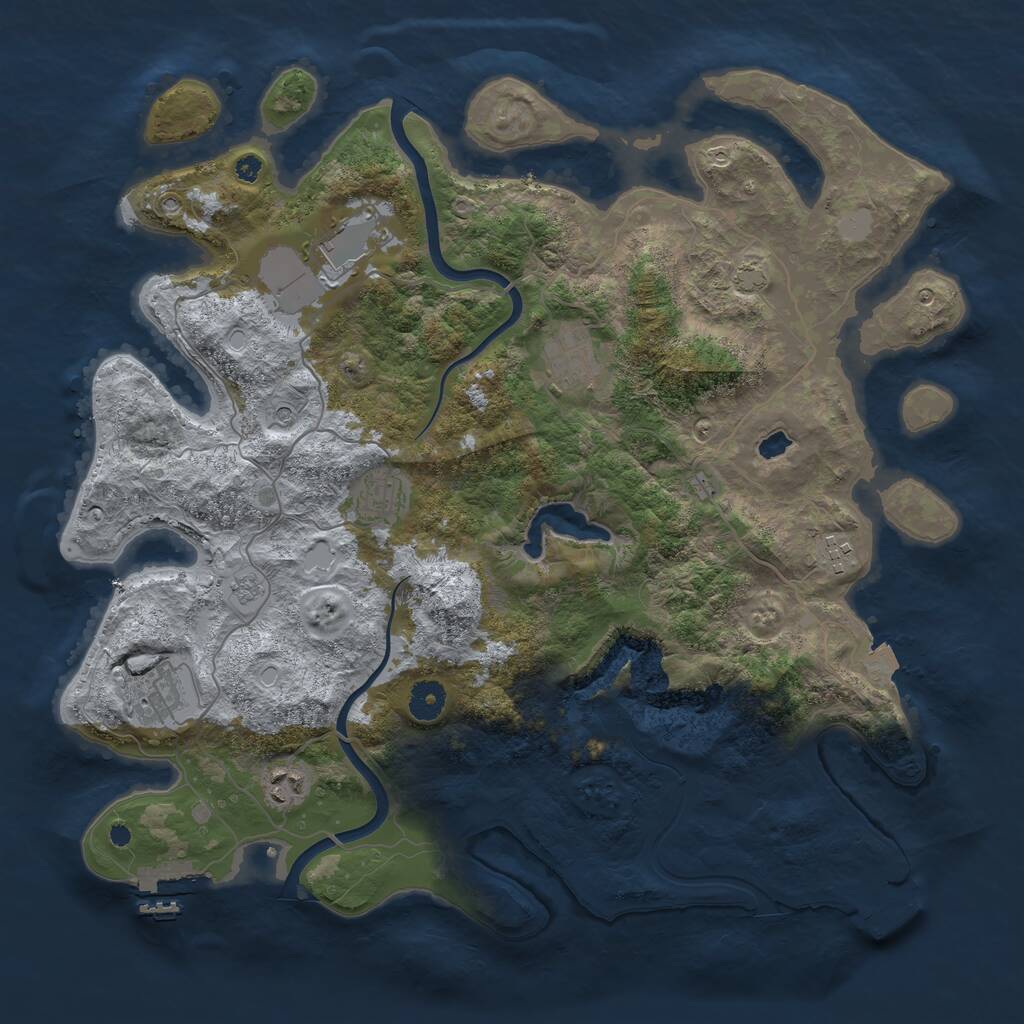Rust Map: Procedural Map, Size: 4000, Seed: 1672476796, 12 Monuments