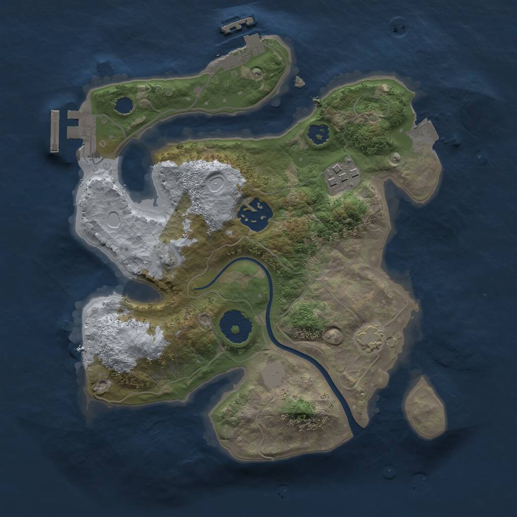 Rust Map: Procedural Map, Size: 2450, Seed: 40424, 6 Monuments