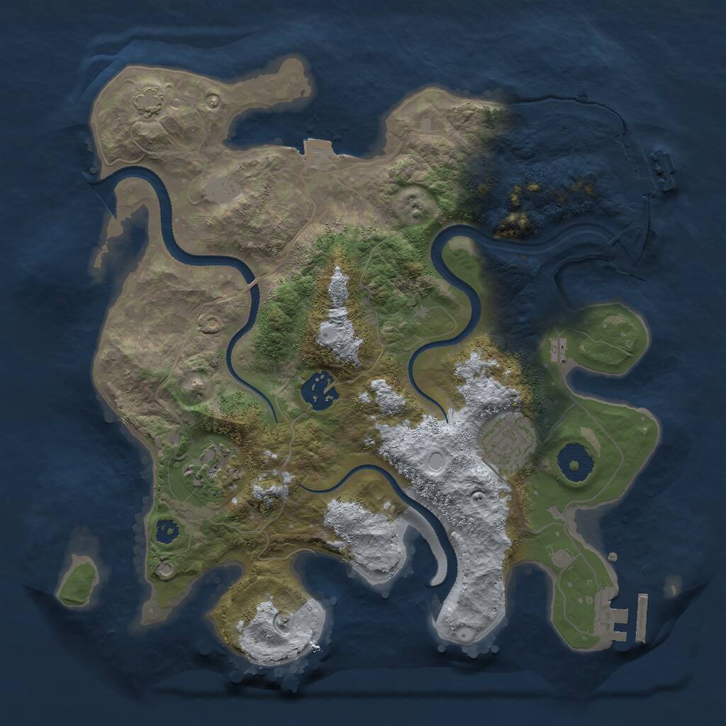 Rust Map: Procedural Map, Size: 3000, Seed: 1183125321, 7 Monuments