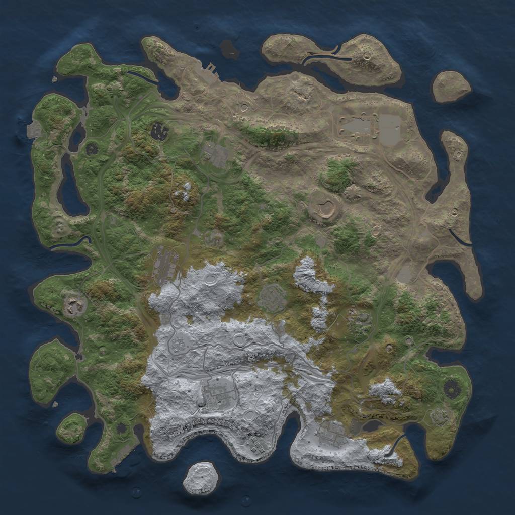 Rust Map: Procedural Map, Size: 4300, Seed: 32867, 19 Monuments