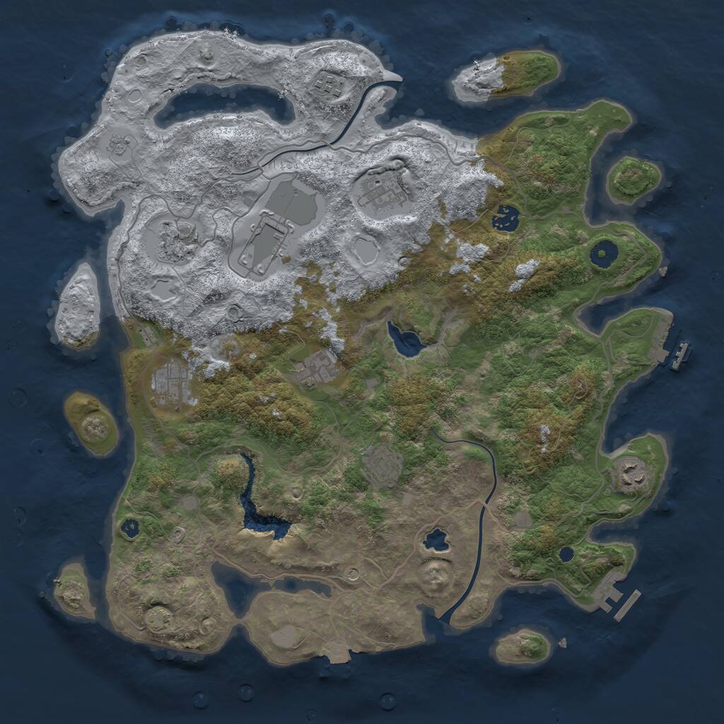Rust Map: Procedural Map, Size: 4000, Seed: 31875, 15 Monuments