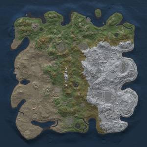 Thumbnail Rust Map: Procedural Map, Size: 4000, Seed: 1708094989, 19 Monuments