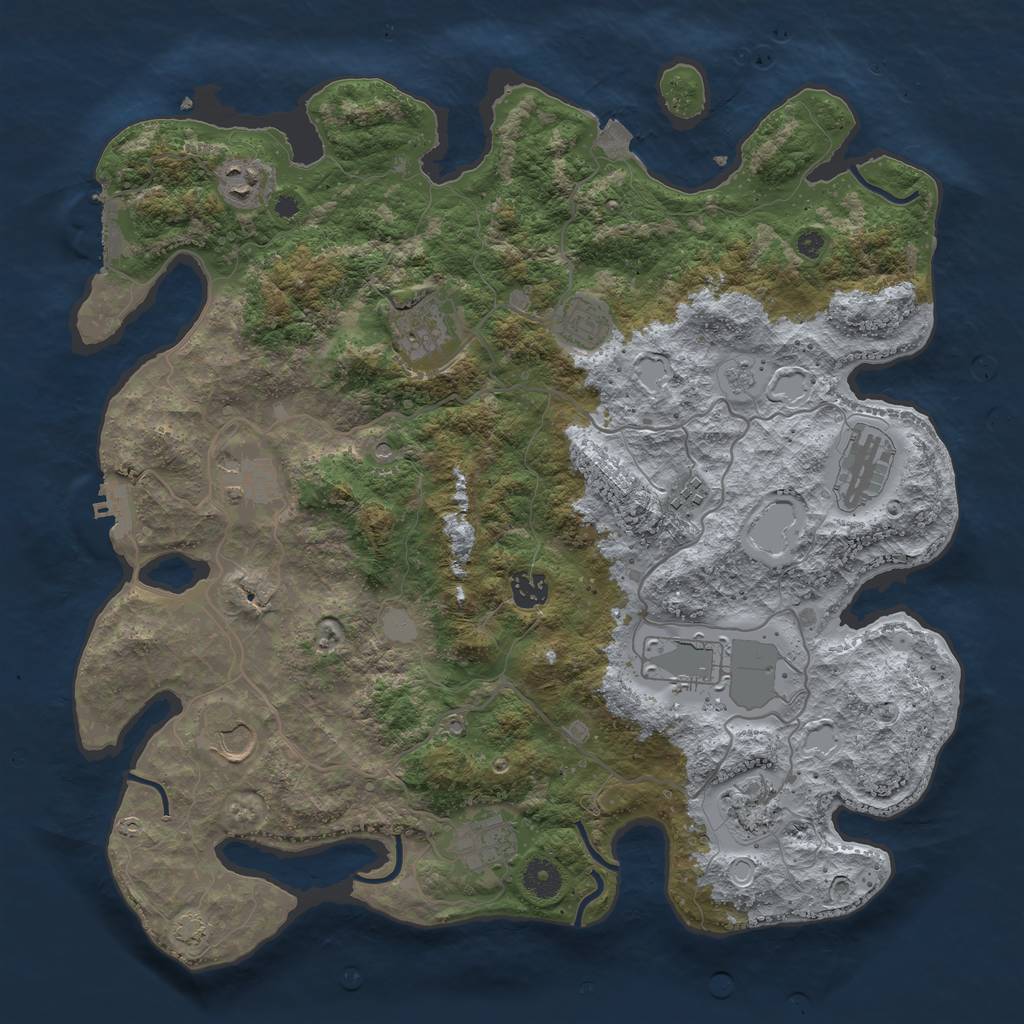 Rust Map: Procedural Map, Size: 4000, Seed: 1708094989, 19 Monuments