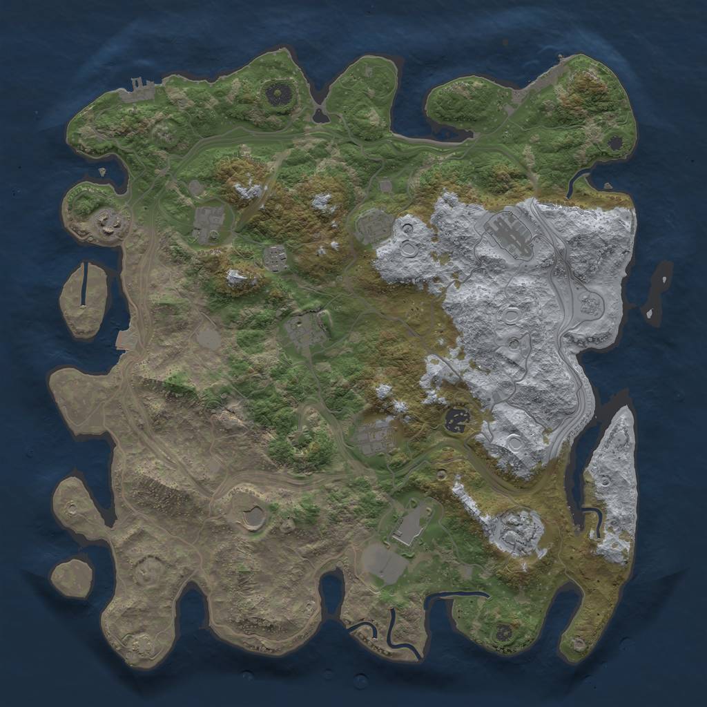 Rust Map: Procedural Map, Size: 4250, Seed: 425111621, 19 Monuments
