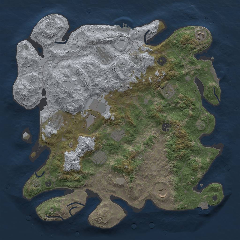 Rust Map: Procedural Map, Size: 4000, Seed: 2789, 18 Monuments