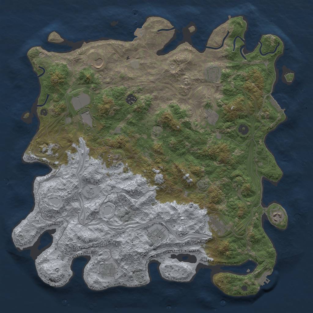 Rust Map: Procedural Map, Size: 4500, Seed: 75511427, 19 Monuments