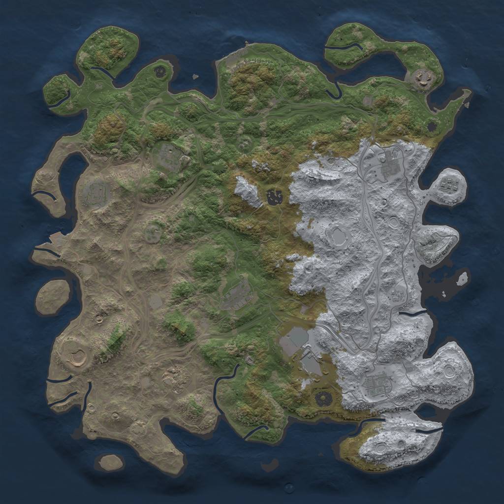 Rust Map: Procedural Map, Size: 4500, Seed: 2926335, 18 Monuments