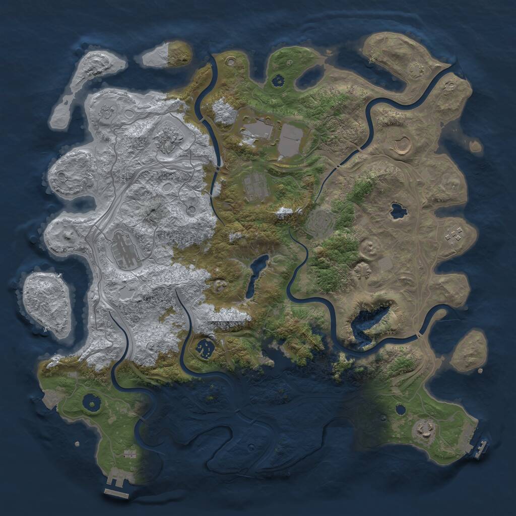 Rust Map: Procedural Map, Size: 4250, Seed: 709560886, 16 Monuments