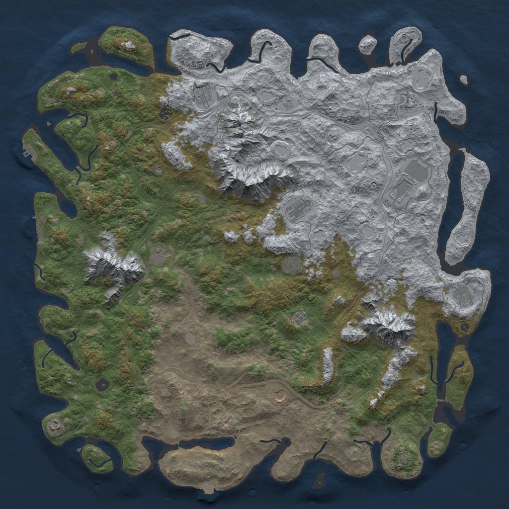 Rust Map: Procedural Map, Size: 6000, Seed: 631340726, 19 Monuments