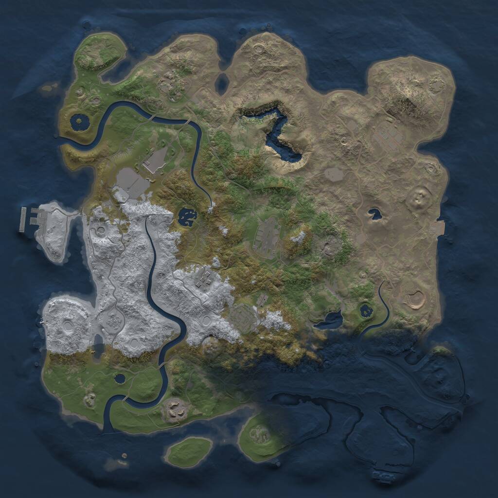 Rust Map: Procedural Map, Size: 4000, Seed: 87906, 15 Monuments