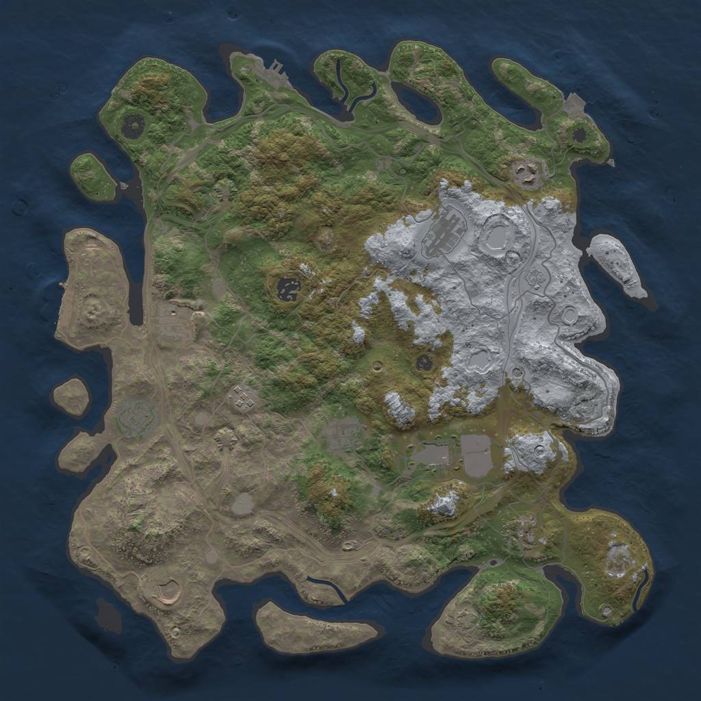 Rust Map: Procedural Map, Size: 4250, Seed: 61890822, 18 Monuments