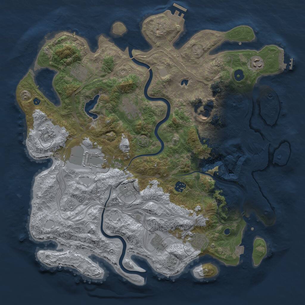Rust Map: Procedural Map, Size: 4250, Seed: 559147598, 17 Monuments