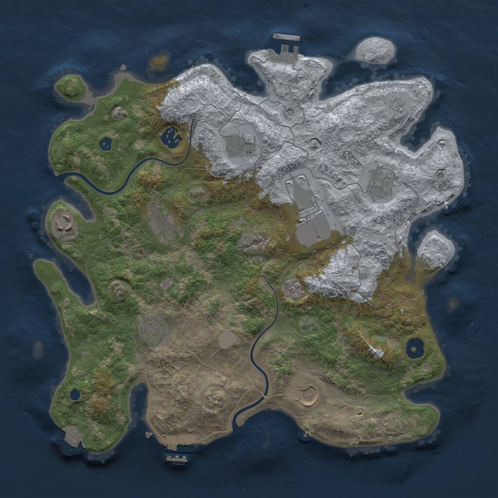 Rust Map: Procedural Map, Size: 3750, Seed: 876378906, 15 Monuments