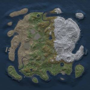 Thumbnail Rust Map: Procedural Map, Size: 3500, Seed: 1819116857, 11 Monuments