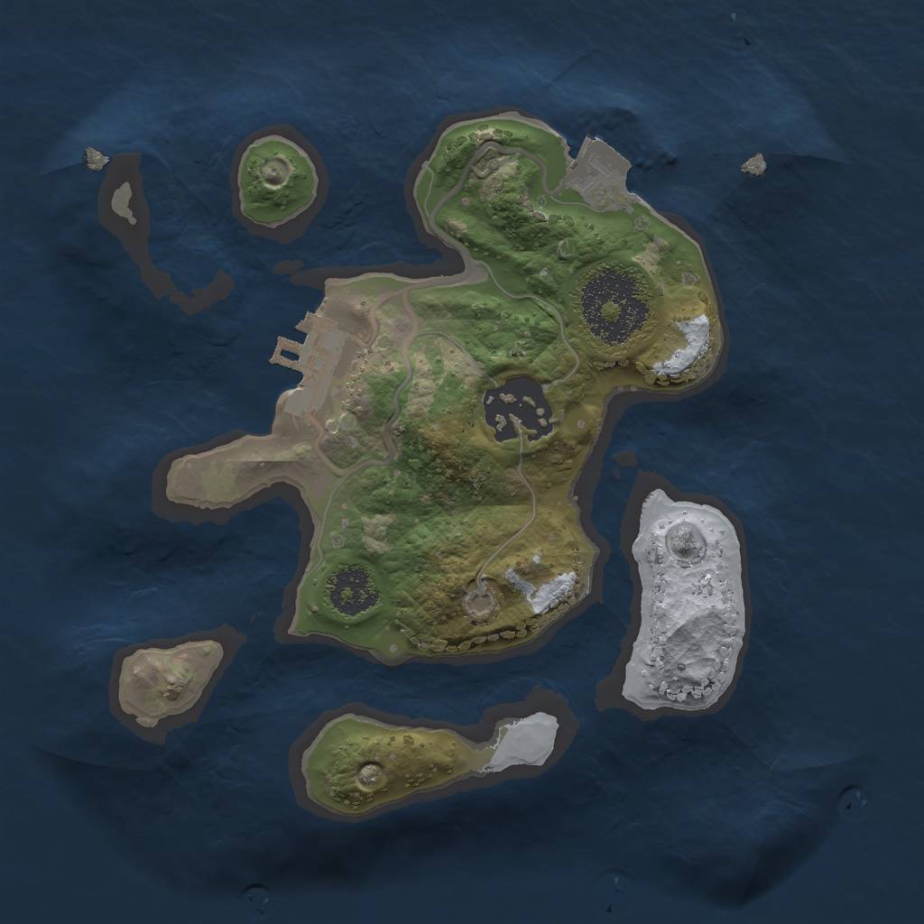 Rust Map: Procedural Map, Size: 2000, Seed: 1660452, 5 Monuments