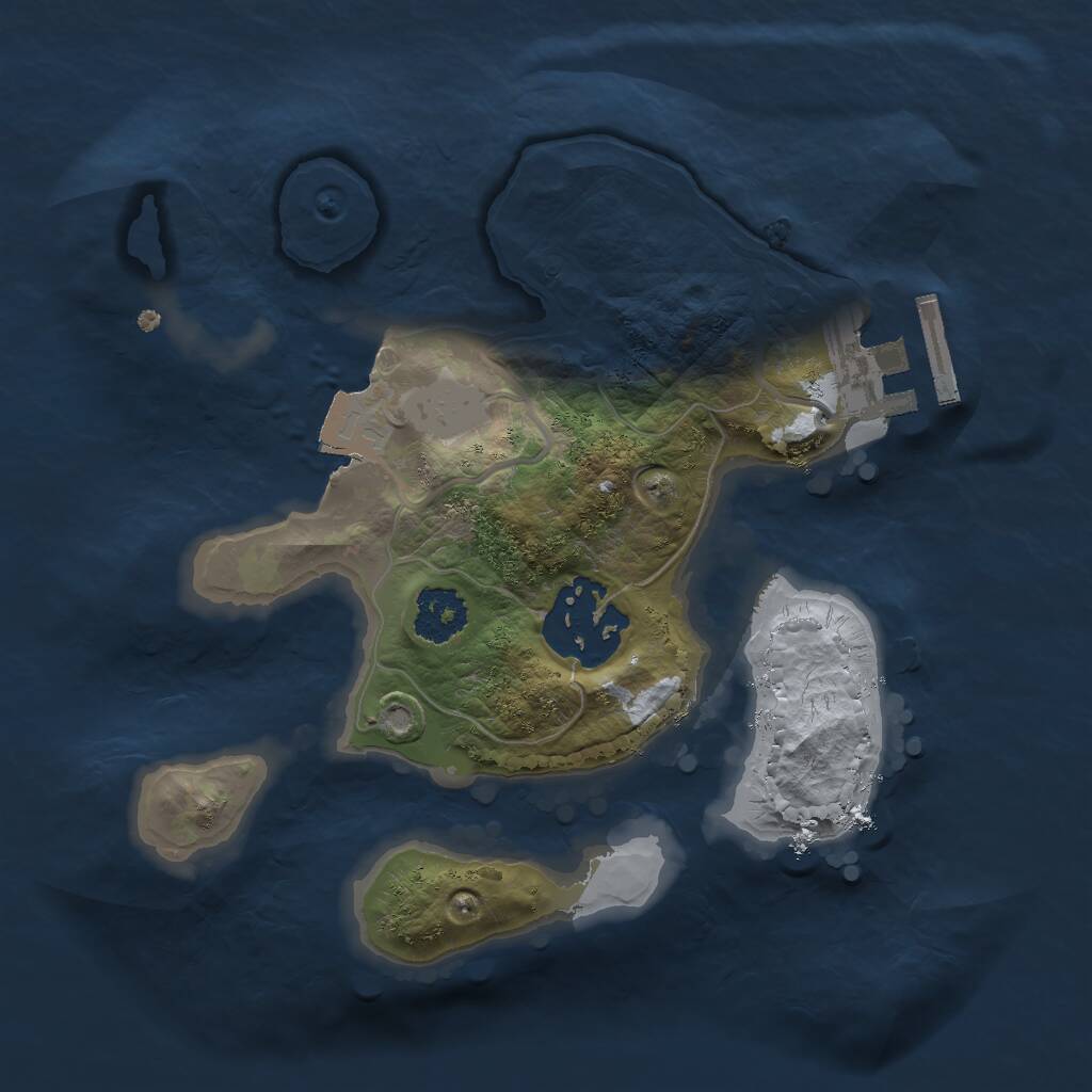 Rust Map: Procedural Map, Size: 2000, Seed: 1660452, 3 Monuments