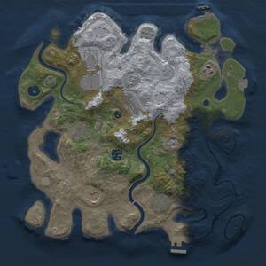 Thumbnail Rust Map: Procedural Map, Size: 3500, Seed: 947212, 13 Monuments