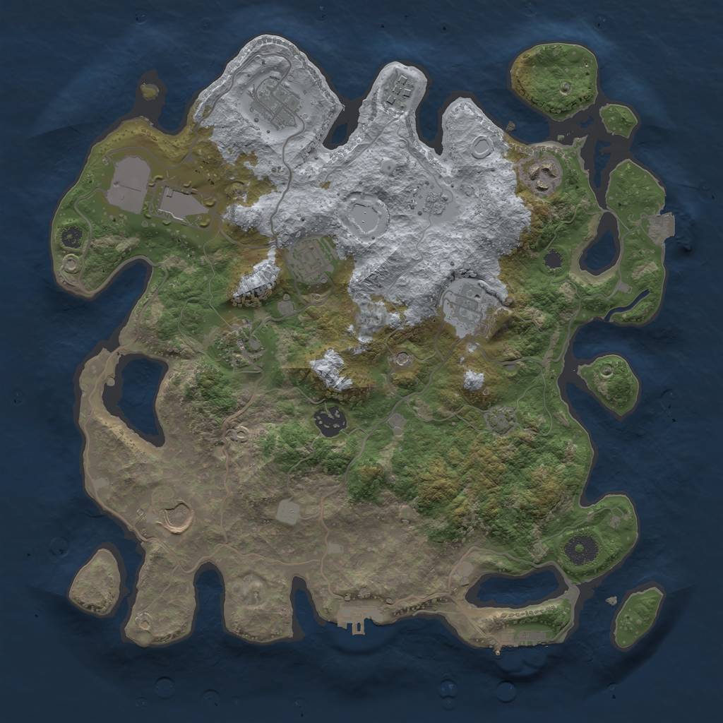 Rust Map: Procedural Map, Size: 3500, Seed: 947212, 17 Monuments