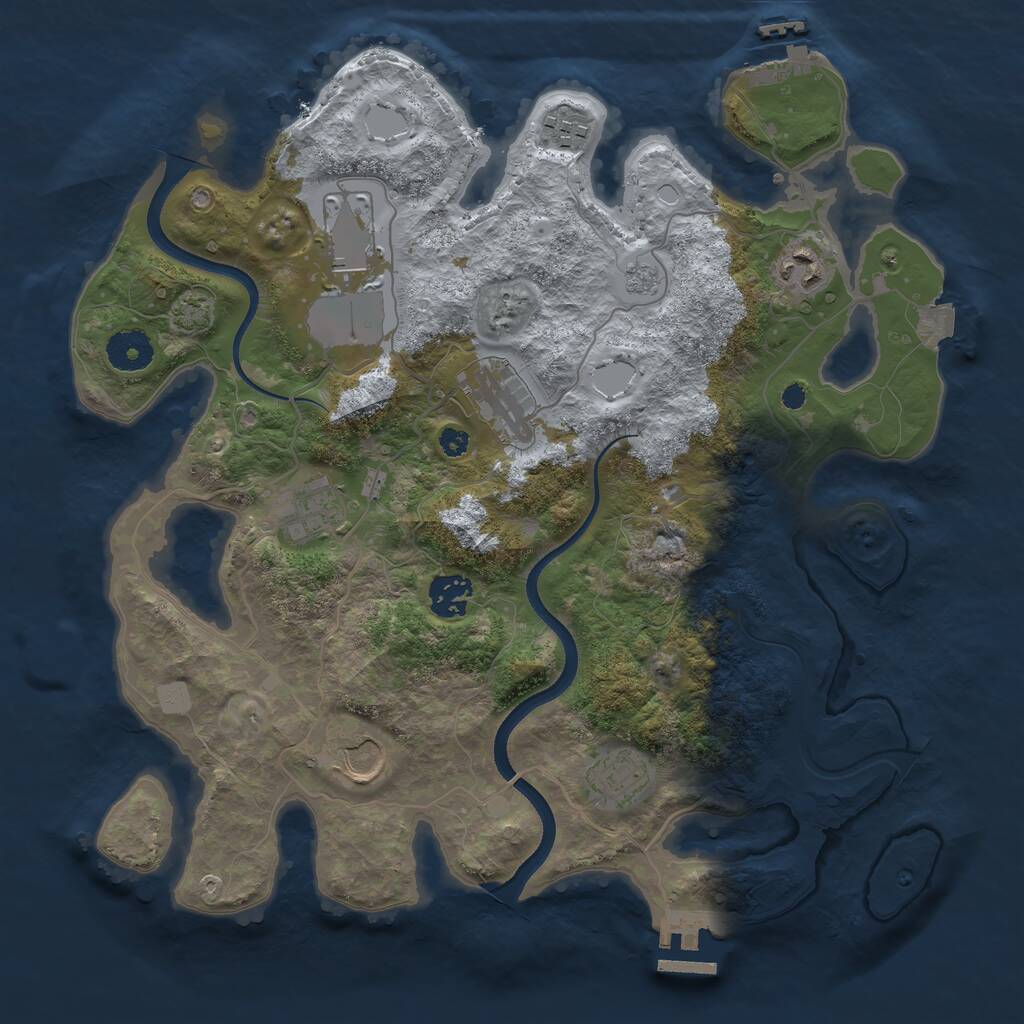 Rust Map: Procedural Map, Size: 3500, Seed: 947212, 13 Monuments