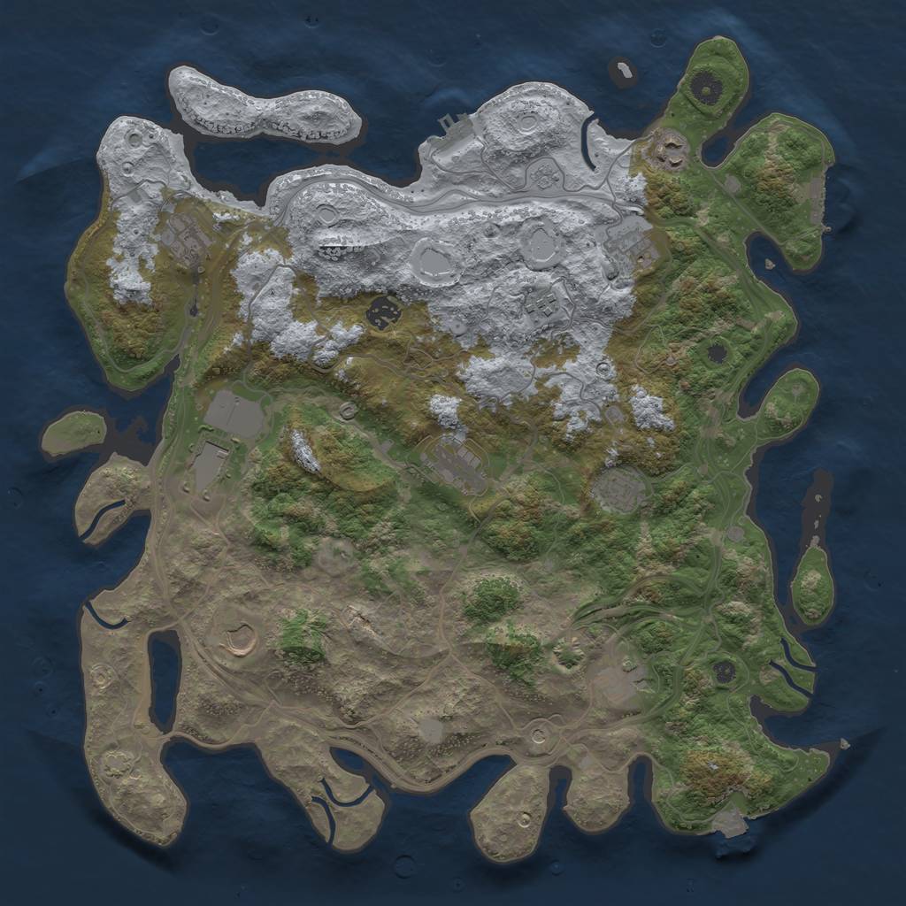 Rust Map: Procedural Map, Size: 4250, Seed: 201766139, 18 Monuments