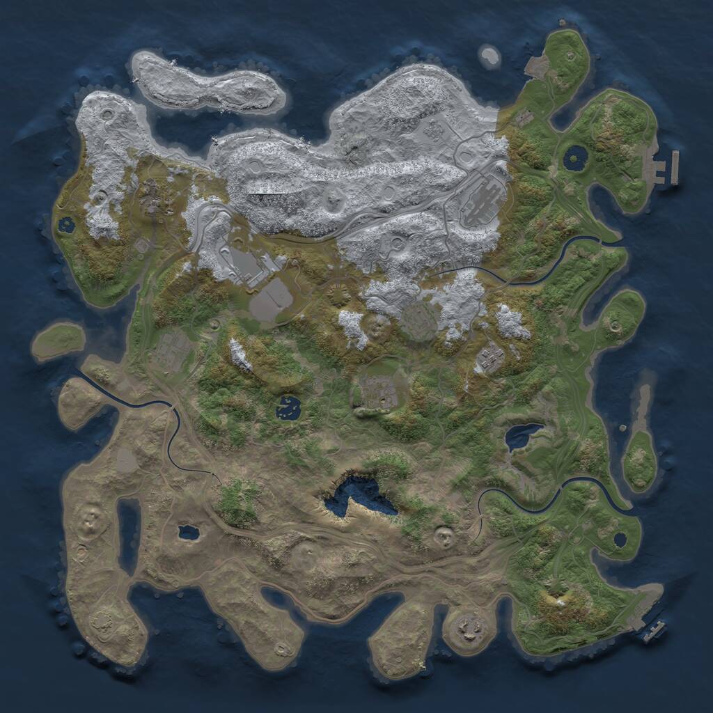 Rust Map: Procedural Map, Size: 4250, Seed: 201766139, 15 Monuments