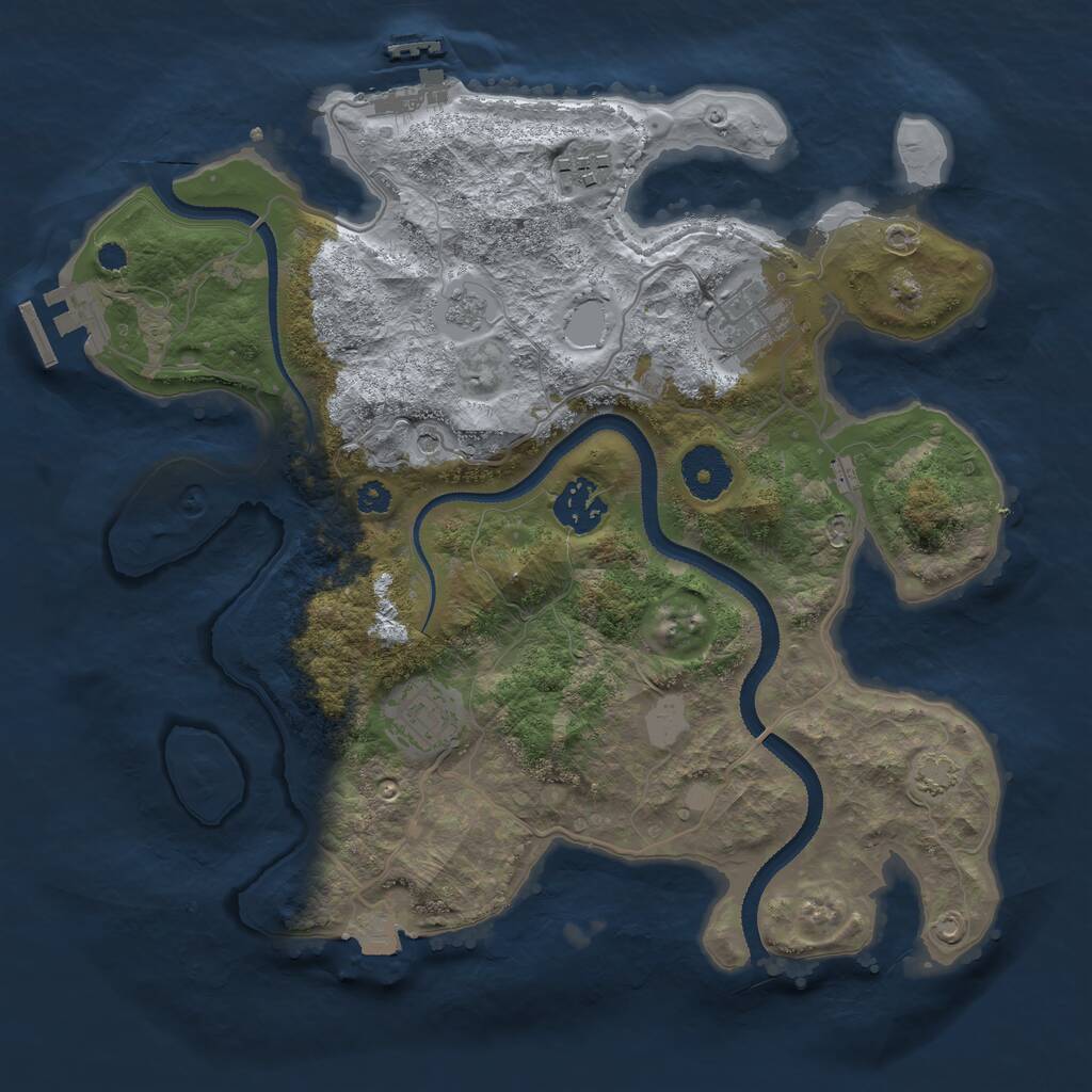 Rust Map: Procedural Map, Size: 3200, Seed: 65, 10 Monuments