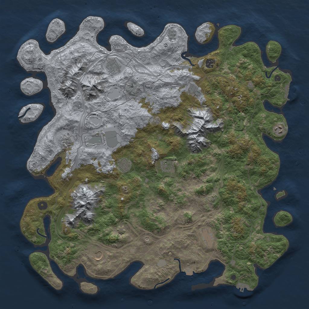 Rust Map: Procedural Map, Size: 5000, Seed: 1403060754, 19 Monuments