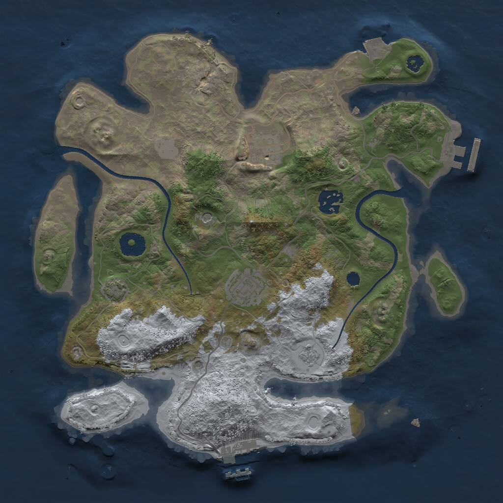 Rust Map: Procedural Map, Size: 3000, Seed: 1700548222, 9 Monuments