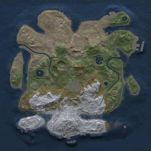 Thumbnail Rust Map: Procedural Map, Size: 3000, Seed: 1700548222, 9 Monuments