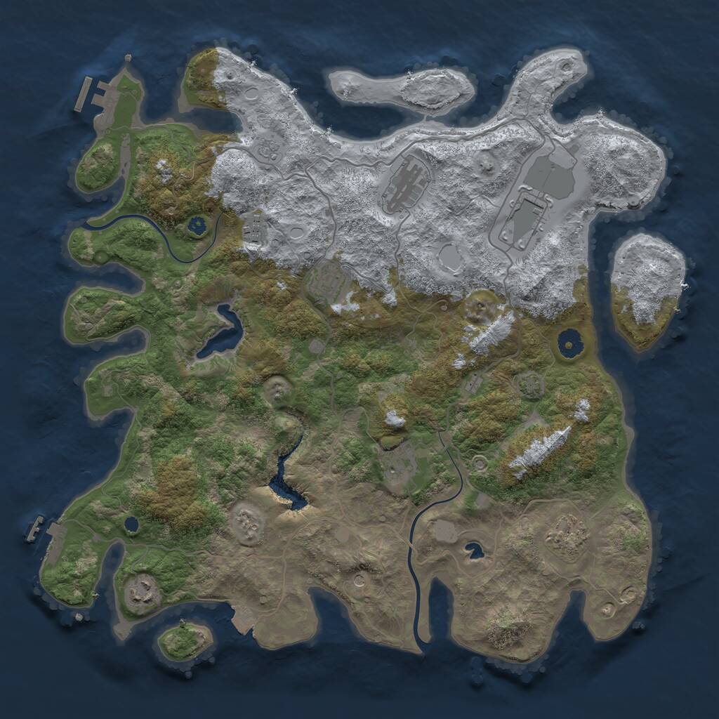 Rust Map: Procedural Map, Size: 4000, Seed: 4193094, 13 Monuments