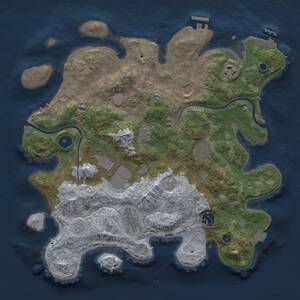 Thumbnail Rust Map: Procedural Map, Size: 3500, Seed: 386656889, 13 Monuments