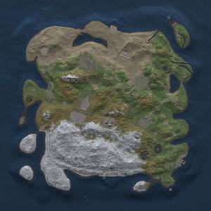 Thumbnail Rust Map: Procedural Map, Size: 3500, Seed: 1070239857, 15 Monuments