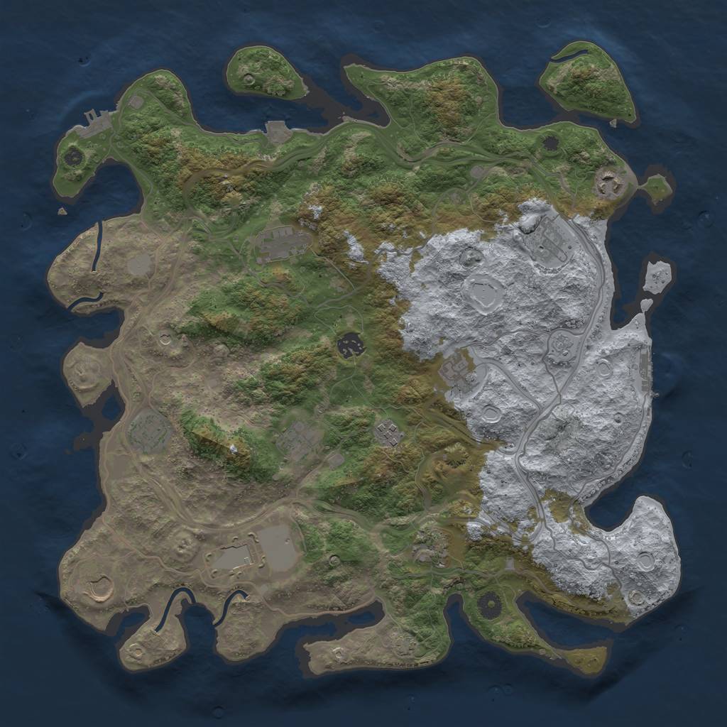 Rust Map: Procedural Map, Size: 4250, Seed: 156924111, 19 Monuments