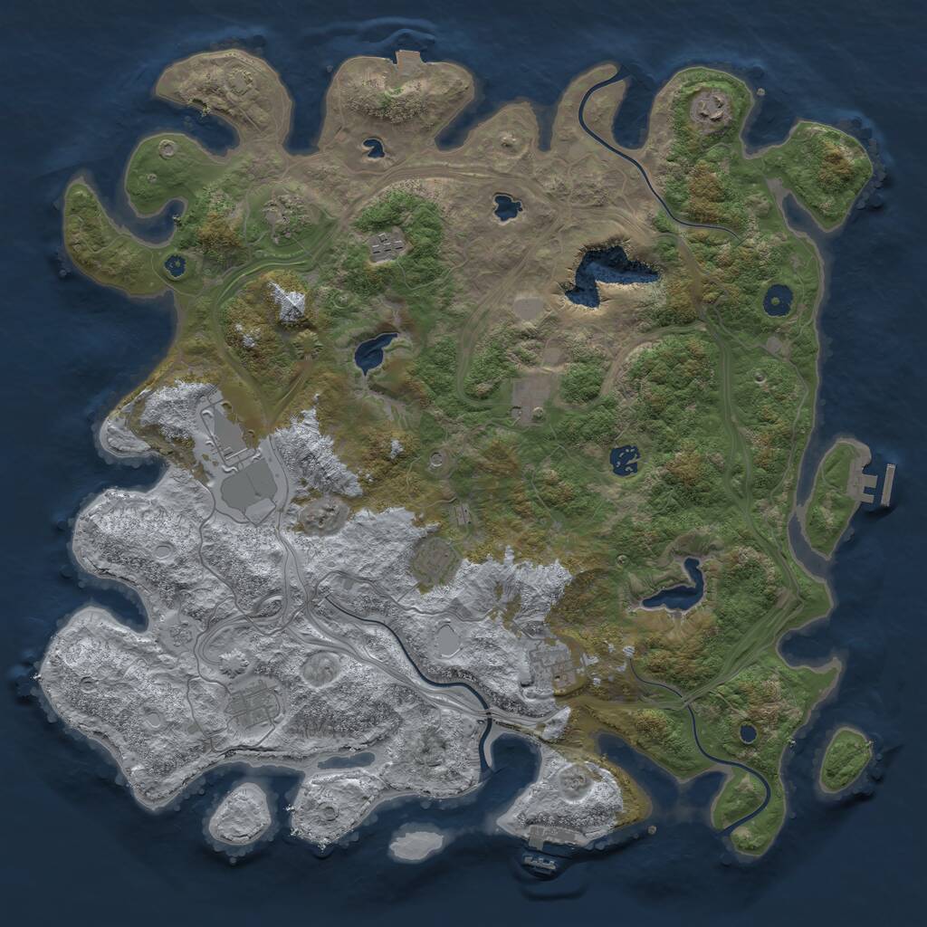Rust Map: Procedural Map, Size: 4500, Seed: 786382, 15 Monuments