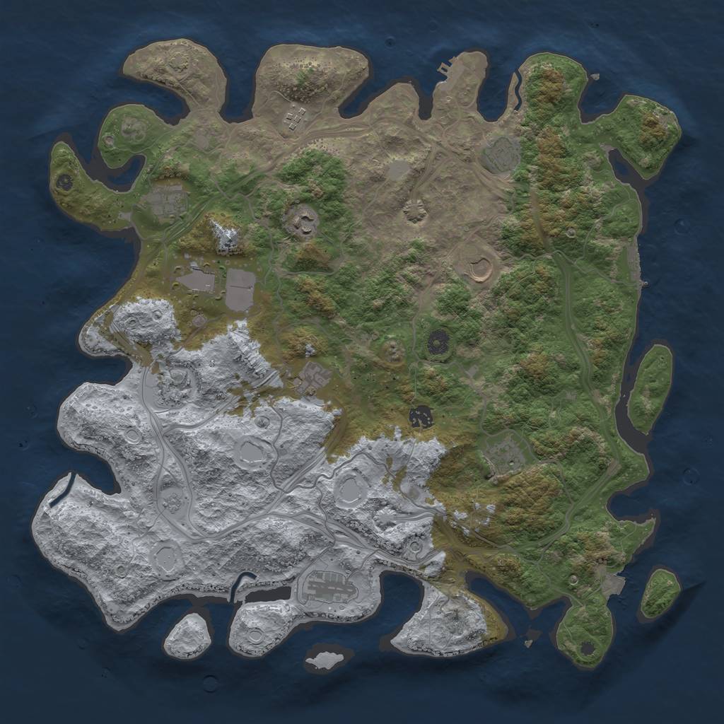 Rust Map: Procedural Map, Size: 4500, Seed: 786382, 19 Monuments