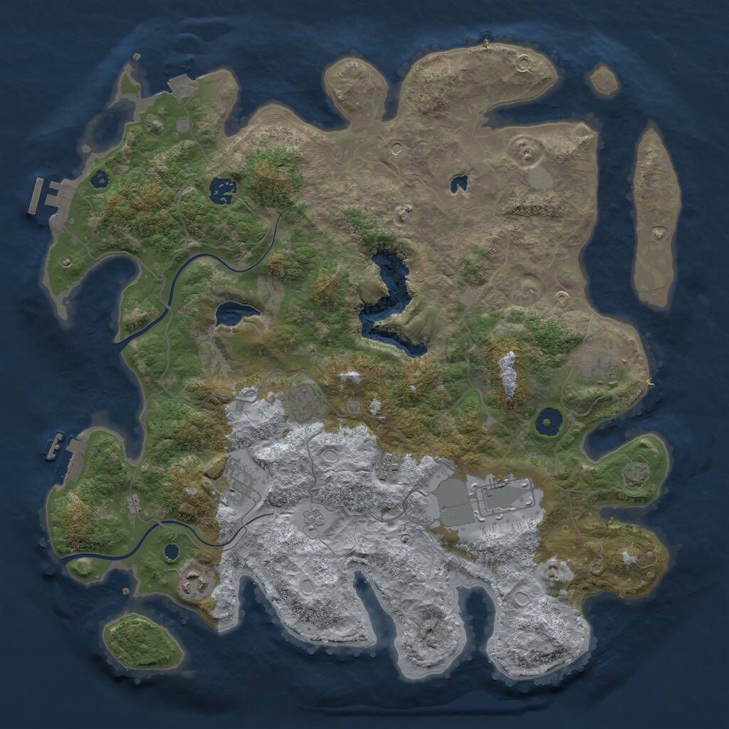 Rust Map: Procedural Map, Size: 4000, Seed: 176987365, 13 Monuments